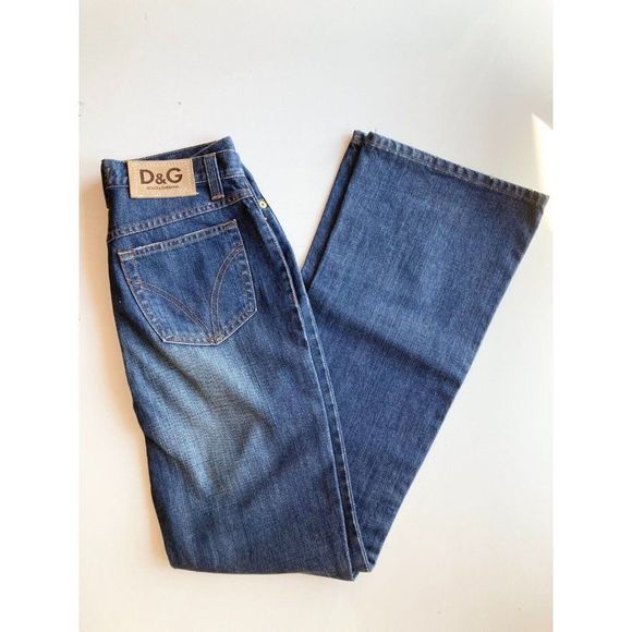 Dolce & Gabbana Denim - DOLCE & GABBANA Medium Rinse Mid Rise Boot Leg Jeans, Size 26